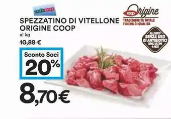 Coop Coop Origine Spezzatino di Vitellone offerta