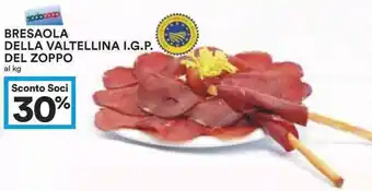 Coop 30% Sconto Del Zoppo Bresaola Della Valtellina I.G.P. offerta