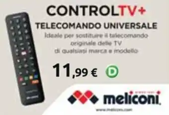 meliconi CONTROLTV+ TELECOMANDO UNIVERSALE