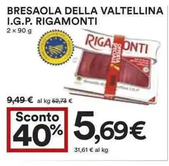 Coop Rigamonti Bresaola della Valtellina I.G.P. 2x90g offerta