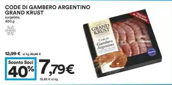 Coop Grand Krust Code di Gambero Argentino 400g offerta