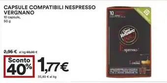 Coop Vergnano Compatibili Nespresso 10 Capsule 50g offerta