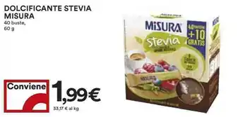 Coop Misura Stevia Dolcificante 40 buste 60g offerta