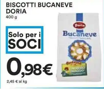 Coop Doria Bucaneve Biscotti 400g offerta