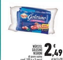 Negroni wurstel golosino