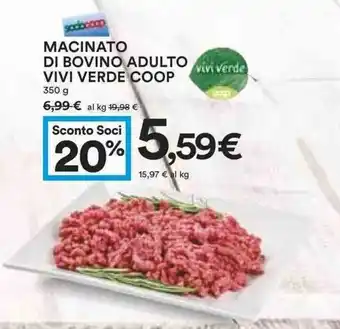 Coop Coop Vivi Verde Macinato di Bovino Adulto 350g offerta