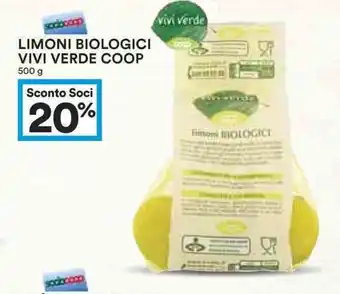 Coop 20% Sconto Coop Vivi Verde Limoni Biologici 500g offerta
