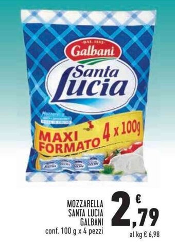 Conad Superstore MOZZARELLA SANTA LUCIA Galbani conf. 100 g x 4 pezzi offerta