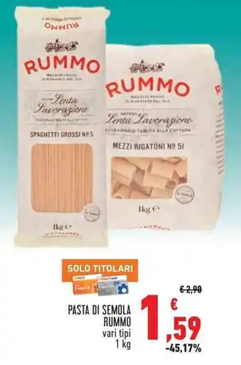 Conad Superstore PASTA DI SEMOLA RUMMO vari tipi 1 kg offerta