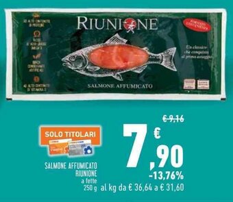 Conad Superstore SALMONE AFFUMICATO RIUNIONE 250 g offerta