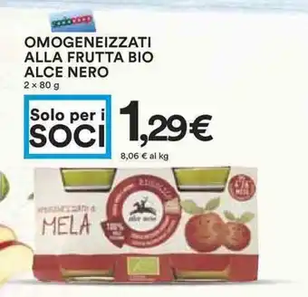Coop Alce Nero Alla Frutta Bio Omogeneizzati 2x80g offerta