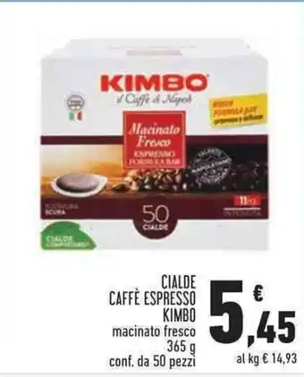 Conad Superstore CIALDE CAFFÈ ESPRESSO KIMBO conf. da 50 pezzi offerta