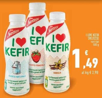 Conad Superstore I LOVE KEFIR SVELTESSE vari tipi 500 g offerta