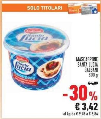 Conad Superstore MASCARPONE SANTA LUCIA GALBANI 500 g offerta