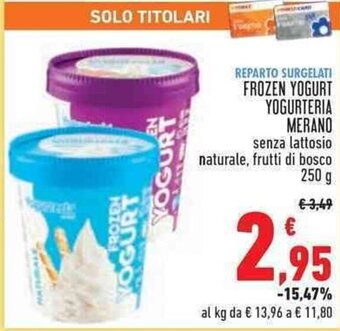 Conad Superstore FROZEN YOGURT YOGURTERIA MERANO 250 g offerta