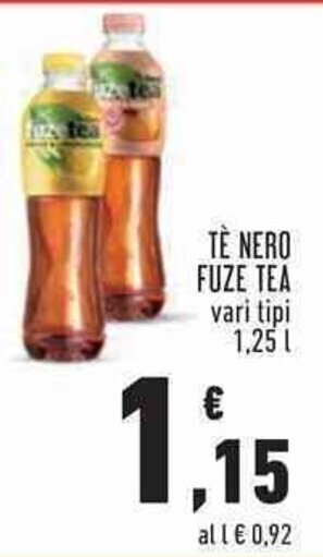 Conad Superstore TE NERO FUZE TEA vari tipi 1,25 l offerta