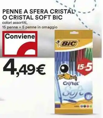 Coop Bic Soft Penne A Sfera Cristal o Cristal 15+5 penne offerta