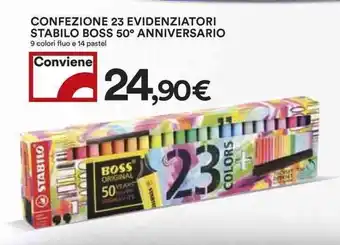 Coop Stabilo Boss 50° Anniversario Confezione 23 Evidenziatori offerta