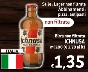 Maxi Family Birra non filtrata ICHNUSA ml 500 offerta