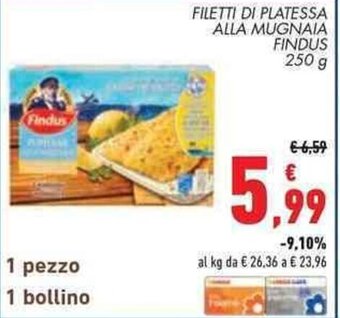 Conad Superstore FILETTI DI PLATESSA ALLA MUGNAIA FINDUS 250 g offerta