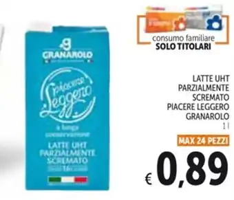 Spazio Conad LATTE UHT PARZIALMENTE SCREMATO PIACERE LEGGERO GRANAROLO 1 k offerta
