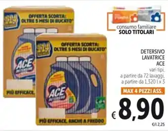 Spazio Conad DETERSIVO LAVATRICE ACE MAX 4 PEZZI ASS. offerta