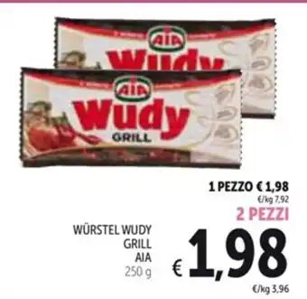Spazio Conad WÜRSTEL WUDY GRILL AIA 2 PEZZI 250 g offerta