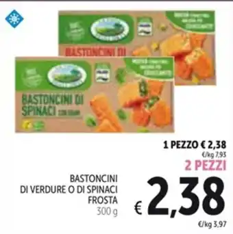 Spazio Conad BASTONCINI DI VERDURE O DI SPINACI FROSTA 300 g 2 PEZZI offerta