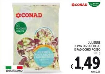 Spazio Conad JULIENNE DI PAN DI ZUCCHERO E RADICCHIO ROSSO 500 g offerta
