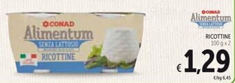 Spazio Conad RICOTTINE 100 g x 2 offerta