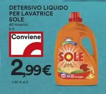 Coop Sole Detersivo Liquido per Lavatrice 2lt. offerta