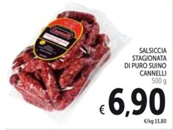 Spazio Conad SALSICCIA STAGIONATA DI PURO SUINO CANNELLI 500 g offerta
