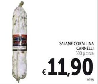 Spazio Conad SALAME CORALLINA CANNELLI 500 g circa offerta