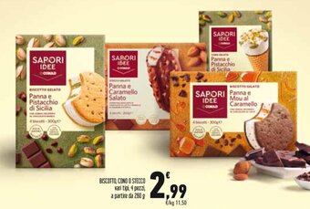 Spazio Conad BISCOTTO, CONO O STECCO vari tipi, 4 pezzi 260 g offerta