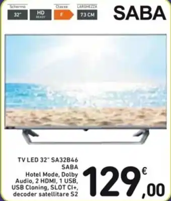 Spazio Conad TV LED 32" SA32846 SABA offerta