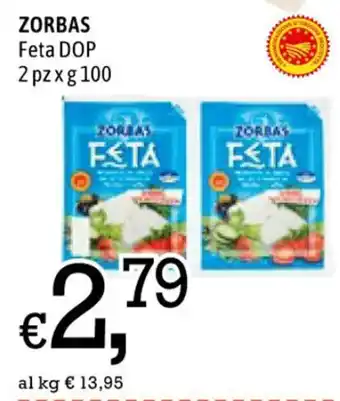 Famila ZORBAS Feta DOP 2 pzxg 100 offerta