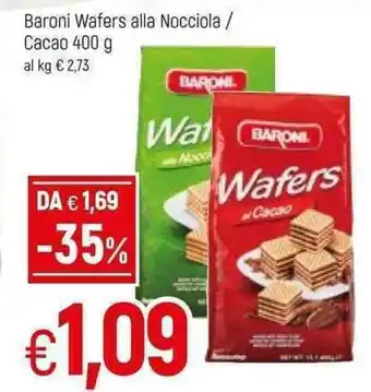 Baroni Wafers alla Nocciola / Cacao 400g