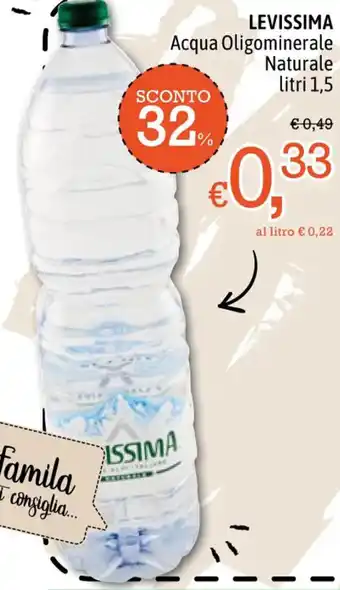 Famila LEVISSIMA Acqua Oligominerale Naturale litri 1,5 offerta