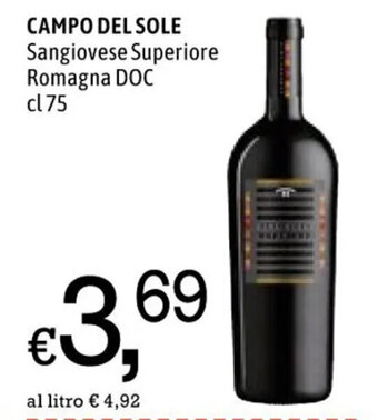 Famila CAMPO DEL SOLE Sangiovese Superiore Romagna DOC cl75 offerta