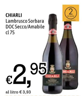 CHIARLI Lambrusco Sorbara DOC Secco/Amabile cl 75