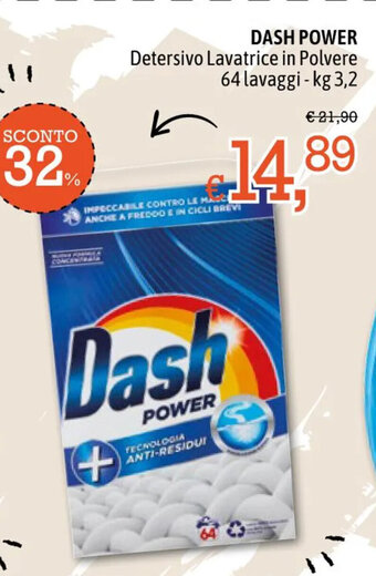 Famila DASH POWER Detersivo Lavatrice in Polvere 64 lavaggi - kg 3,2 offerta