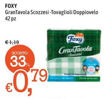 Famila FOXY GranTavola Scozzesi -Tovaglioli Doppiovelo 42 pz offerta
