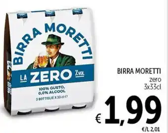 Spazio Conad BIRRA MORETTI zero 3x33cl offerta