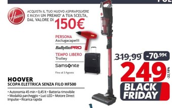 Comet Hoover scopa elettrica senza filo hf500 offerta