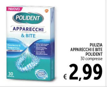 Spazio Conad PULIZIA APPARECCHI E BITE POLIDENT 30 compresse offerta