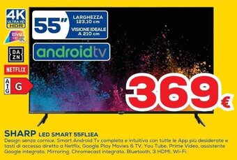 Euronics SHARP LED SMART 55FL1EA offerta