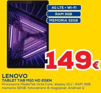 Euronics LENOVO TABLET TAB M10 HD 2GEN offerta