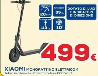 Euronics XIAOMI MONOPATTINO ELETTRICO 4 offerta