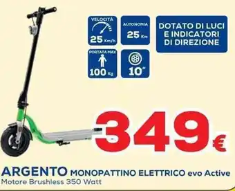 Euronics ARGENTO MONOPATTINO ELETTRICO offerta