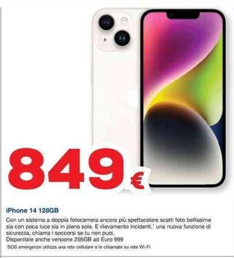 Euronics iPhone 14 128GB offerta
